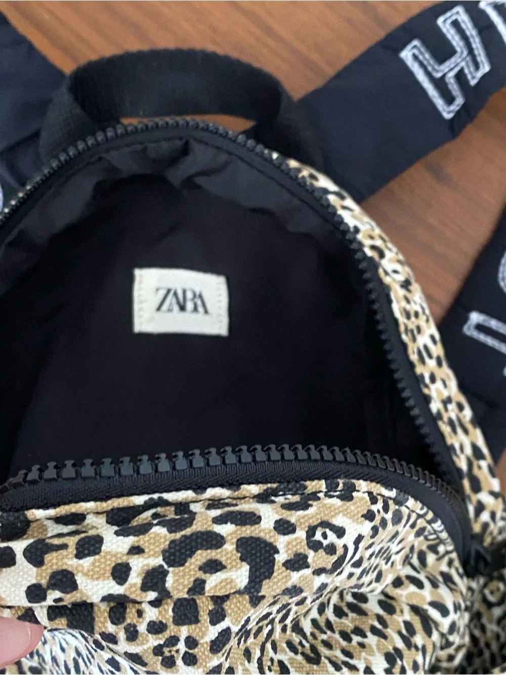 Zara Leopard Print Mini Backpack - Black & Tan